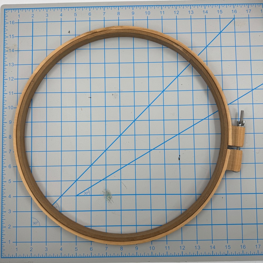 Vintage Wooden Embroidery Hoops Set of 3 Round 14 Inch Adjustable Tension